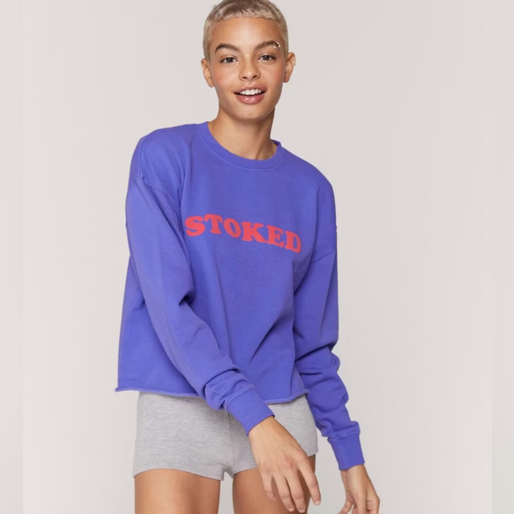 Spiritual Gangster | Stoked Mazzy Graphic Sweatshirt | Purple | Medium